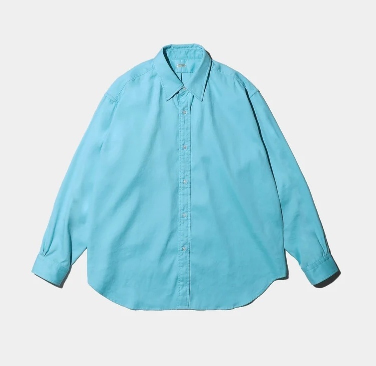 A.PRESSE 2025 S/S DOUBLE WEAVE TWILL REGLUAR SHIRT (25SAP-02-10H) - TURQUOISE PRE ORDER ITEM (預訂中)
