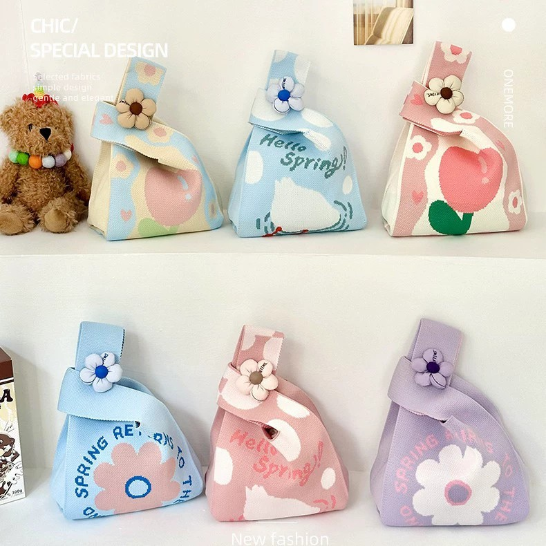 Knitted Versatile Handheld Bucket Bag