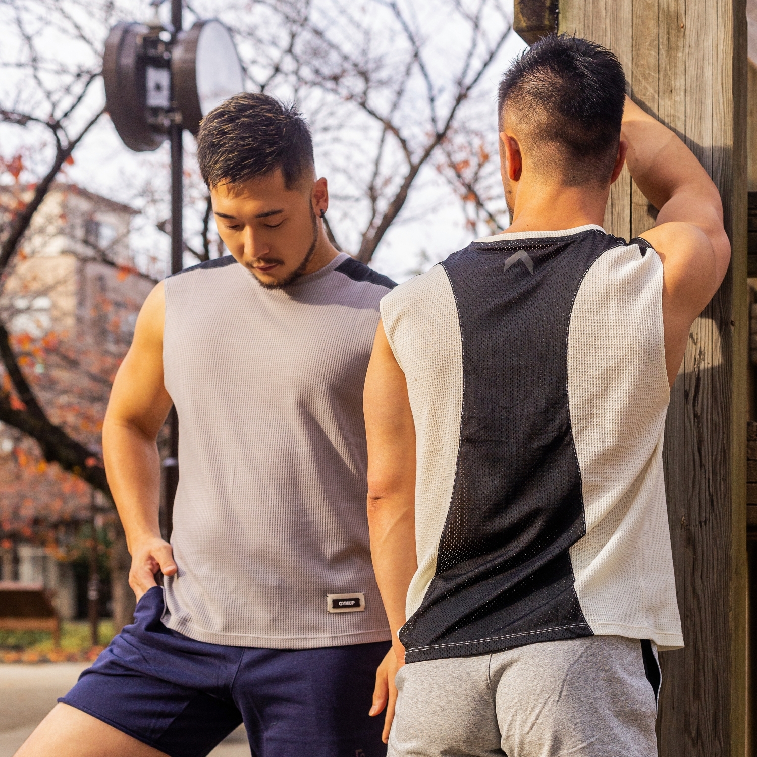 2025 全新系列 - GYMUP 窩夫格訓練背心 09 淺灰