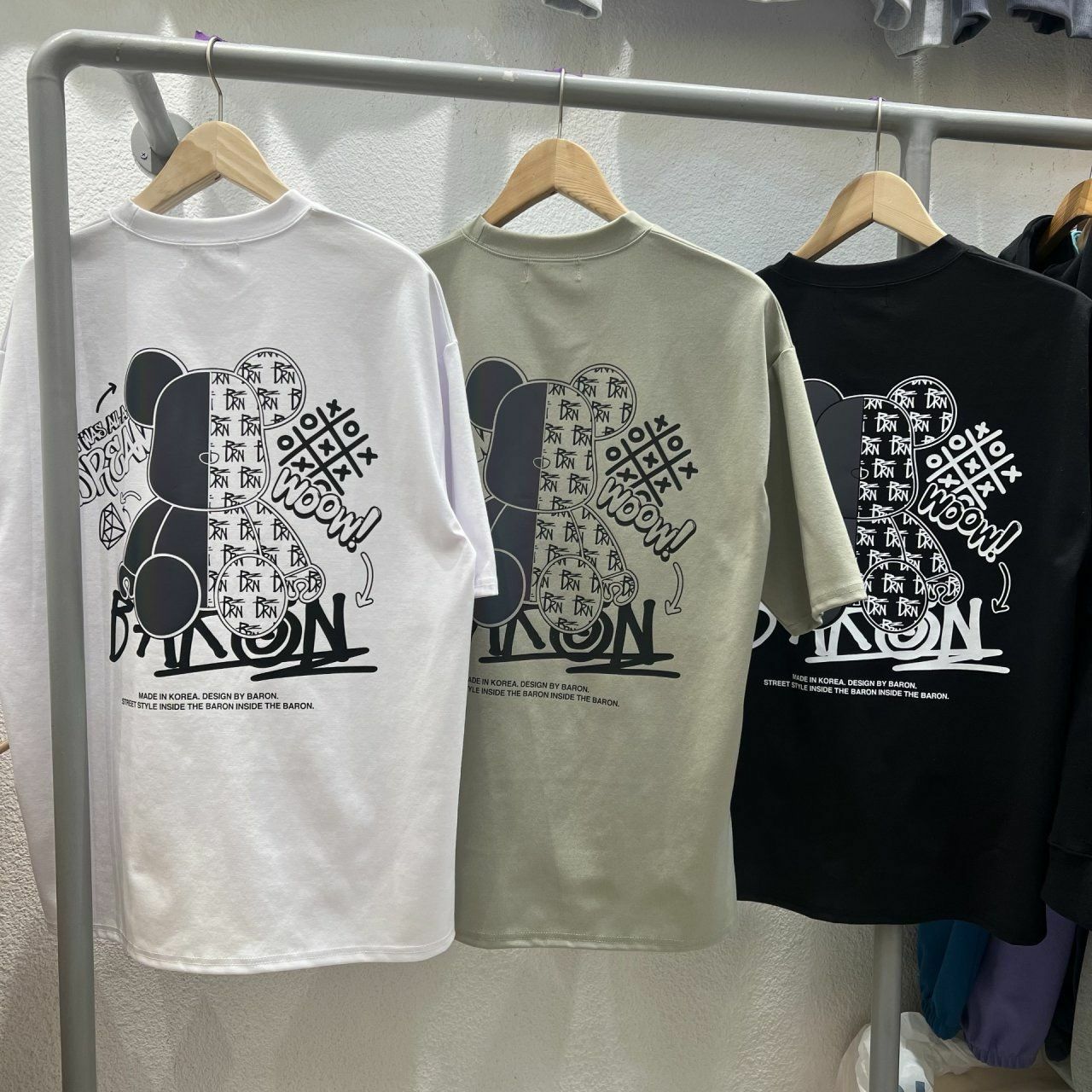 3M反光熊仔圖案英文字短袖Tee BARON-161T