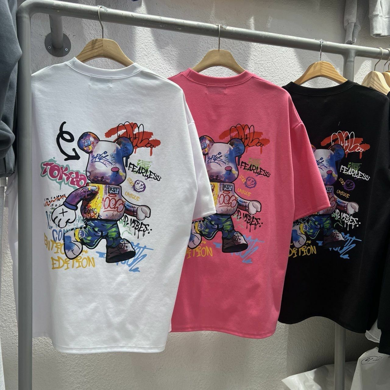 熊仔圖案英文字短袖Tee BARON-163T