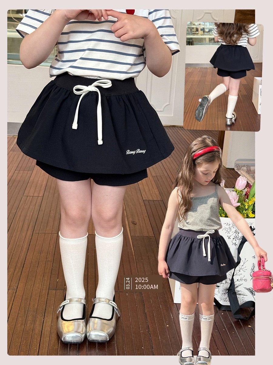 甜酷女孩必備黑色字母褲裙