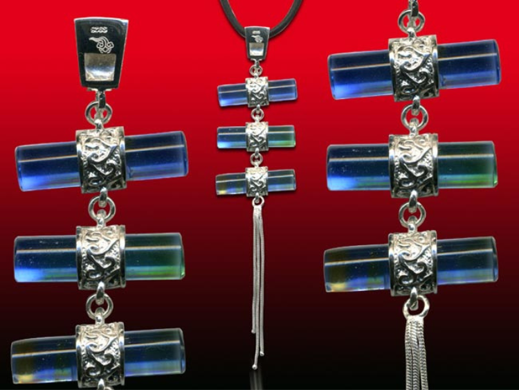 鹿港窯水晶琉璃|三生緣銀飾項鍊 情定三生緣定今生開運納福