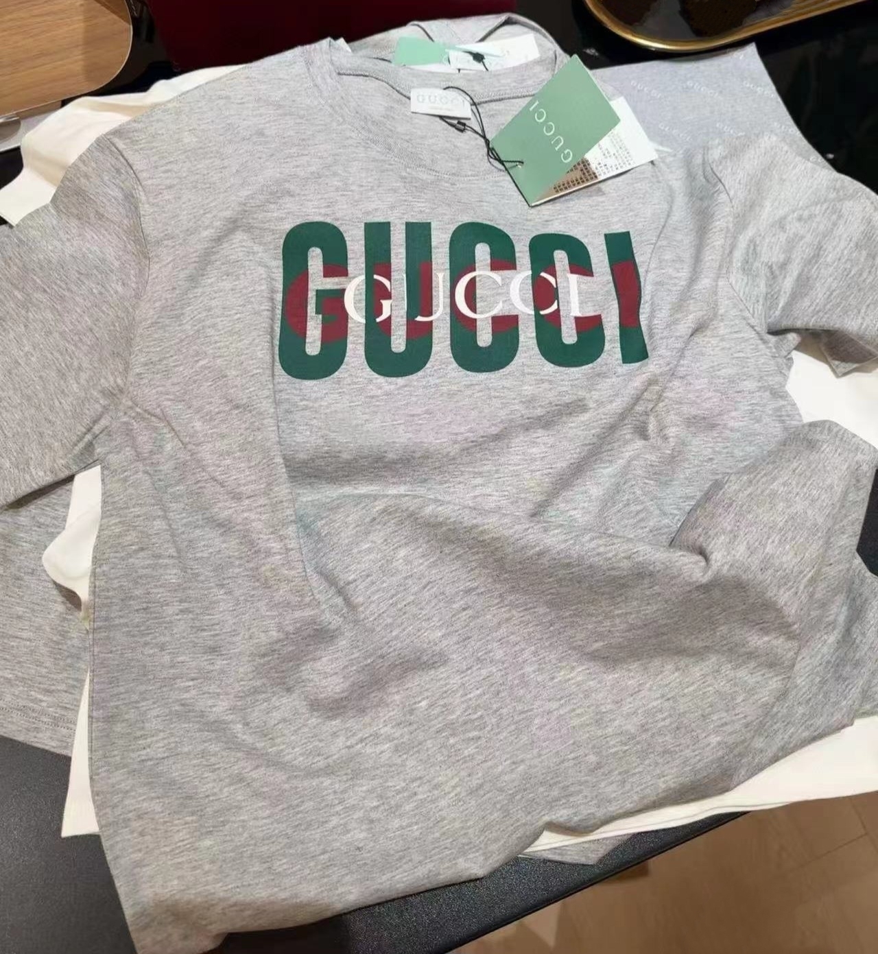 GG kids 灰色 Logo Tee