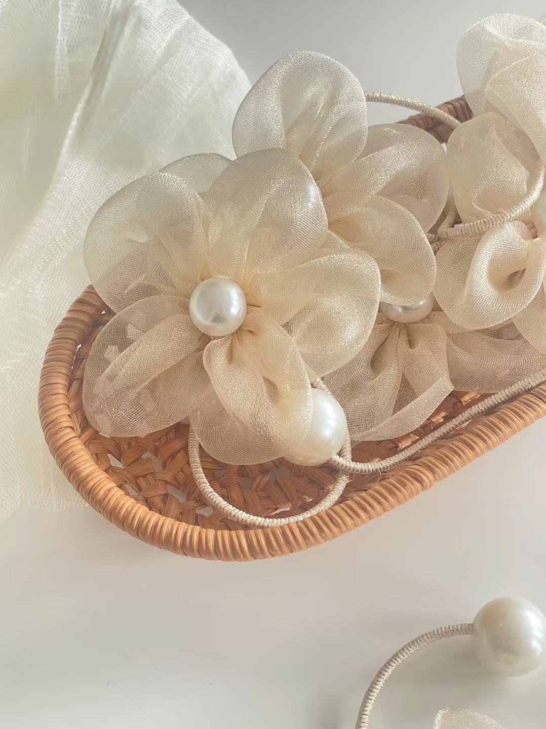 Chiffon flower hair  braids