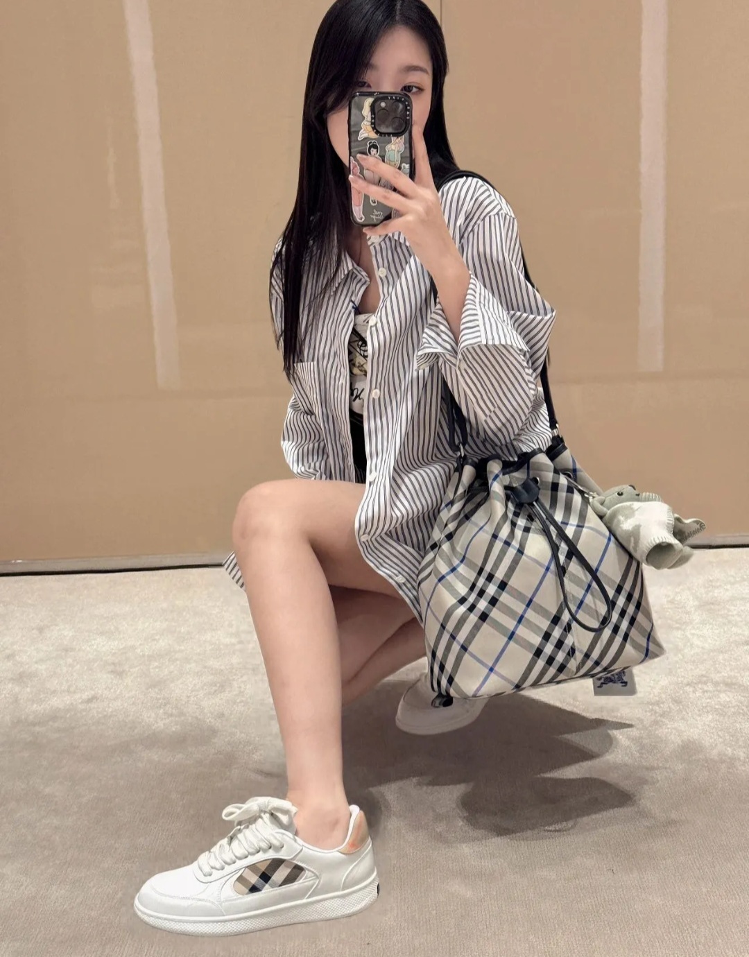 BBR 白色經典格仔休閒鞋