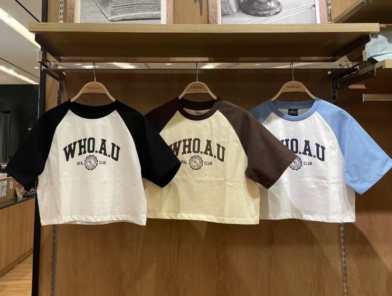 【預購】Who.A.U G032004 拼色女裝短款短袖TEE（均碼）