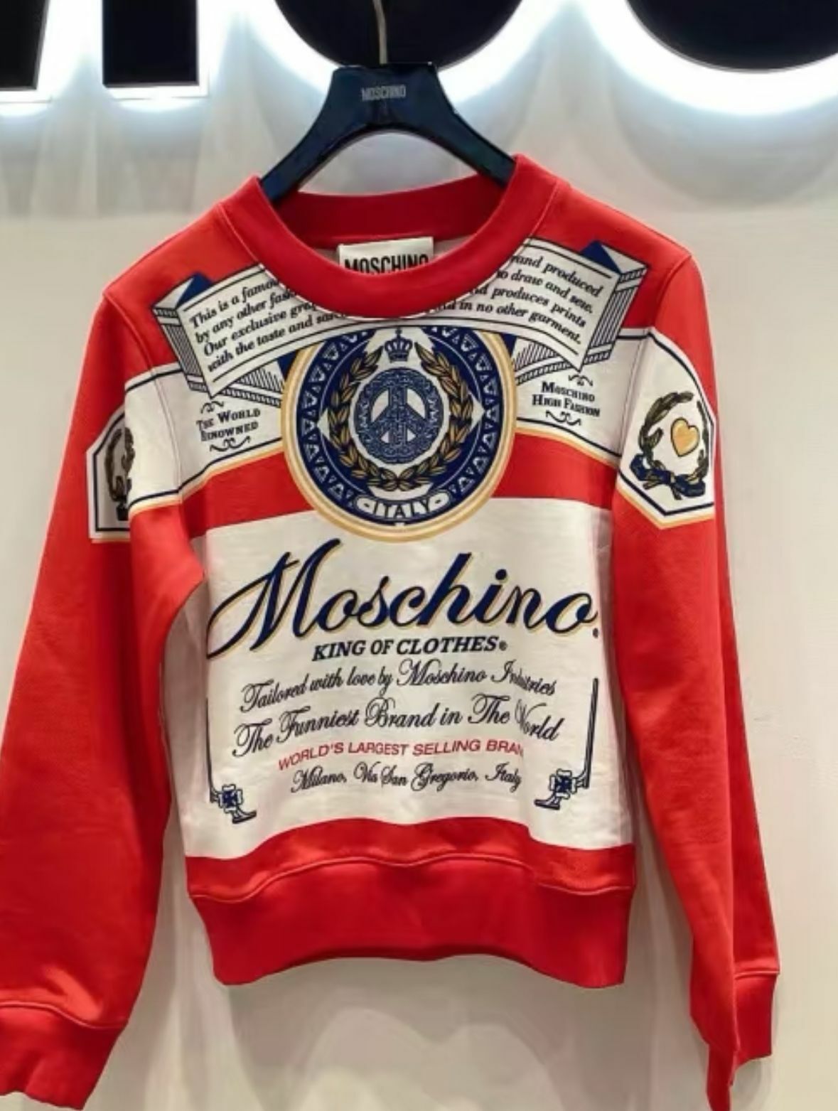 【預購】MOSCHINO X Budweiser G032011 女裝衛衣(均碼)
