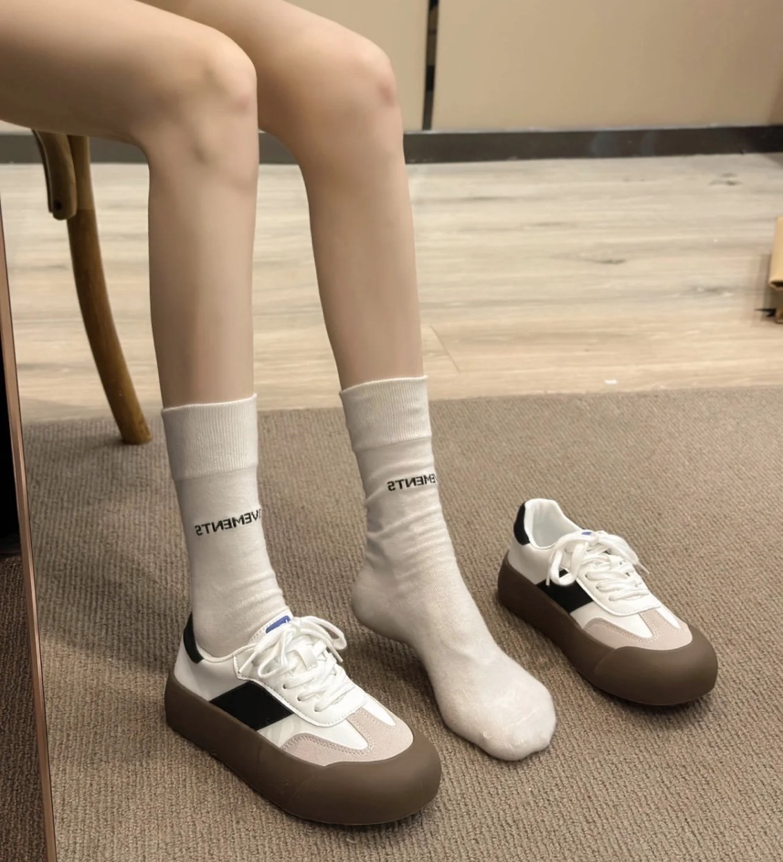 <難哄 白敬亭主理品牌> GOOD BAI DUM DUM 蓬蓬鞋 厚底增高 黑白焦糖底 章諾楠同款