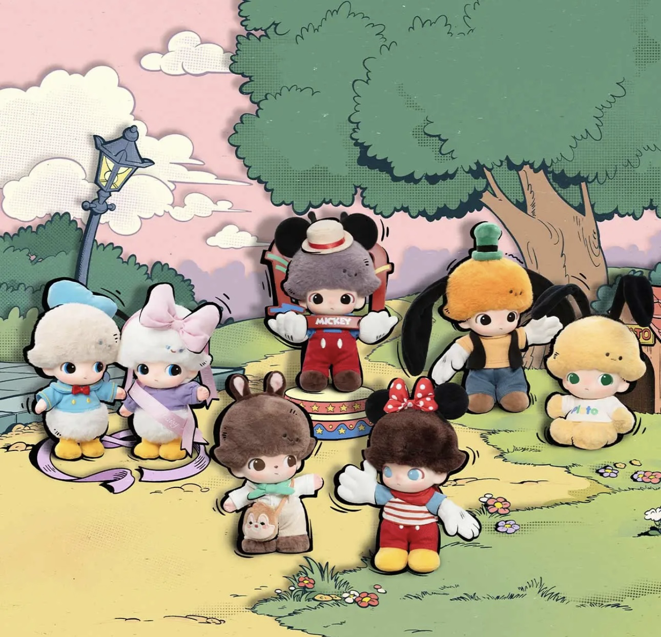 🎏預訂🎏 DIMOO WORLD × 迪士尼系列 搪膠毛絨鑰匙圈盲盒