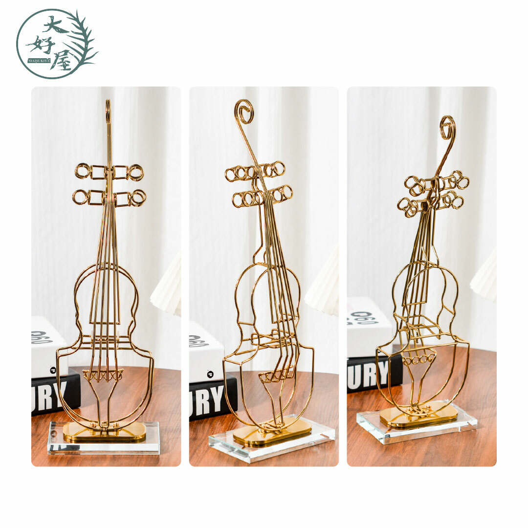 金屬鏤空小提琴擺件