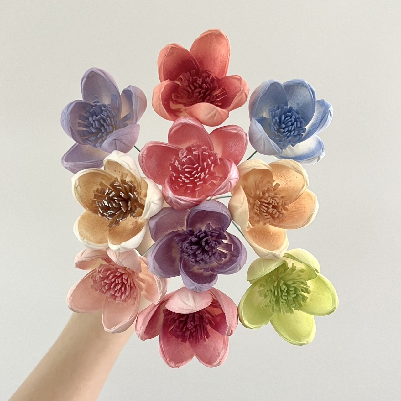 泰國索拉花 蓮花白心(新款)  5CM <十支一把> (高品質)