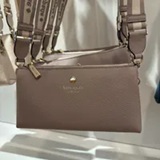[S] KATE SPADE COZY GREY KK257 EMMA PEBBLED LEATHER SM CROSSBODY, 196021591228 (SKS1619)