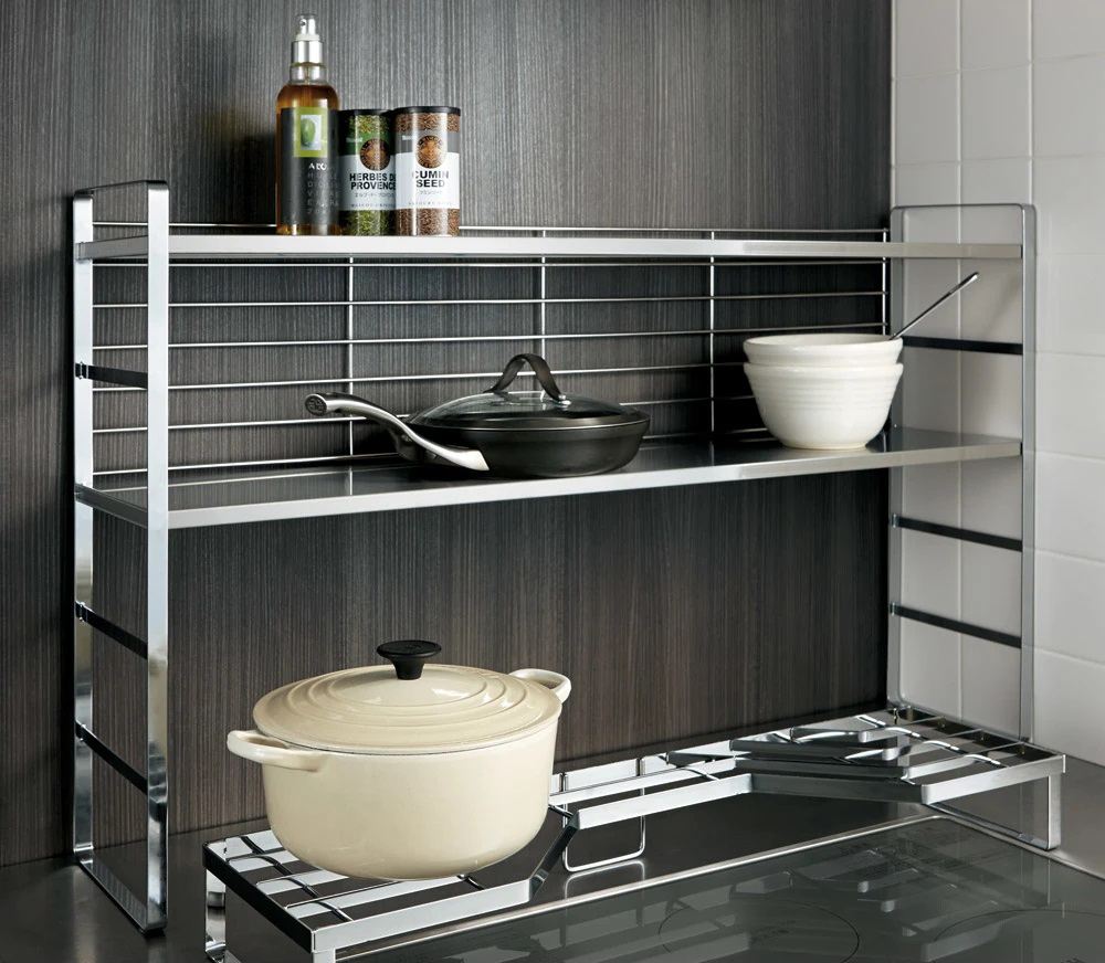 《下村企販》日本製全不鏽鋼爐上雙層收納架 75cm