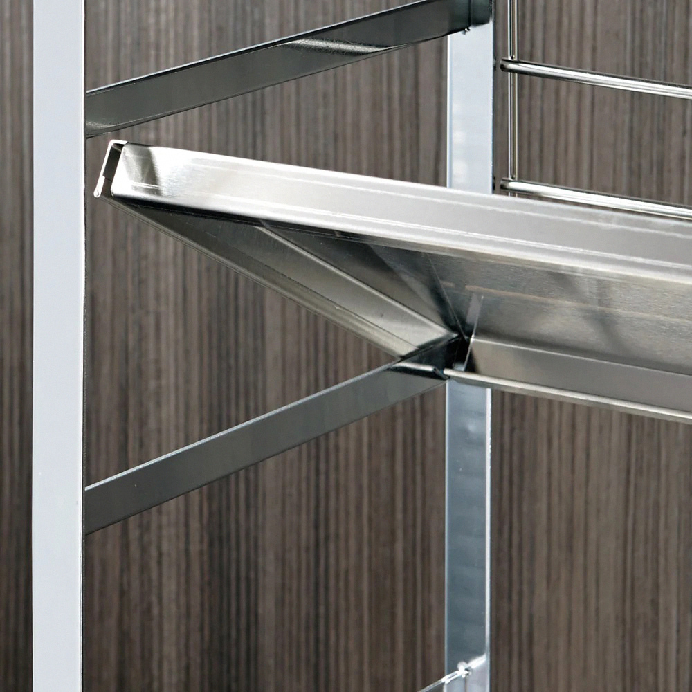 《下村企販》日本製全不鏽鋼爐上雙層收納架 75cm