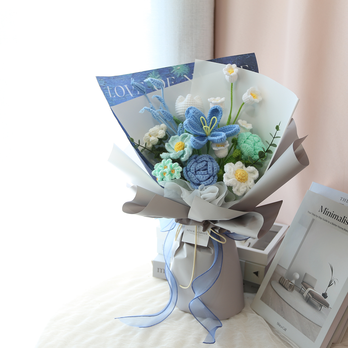 G01｜藍色系編織花束