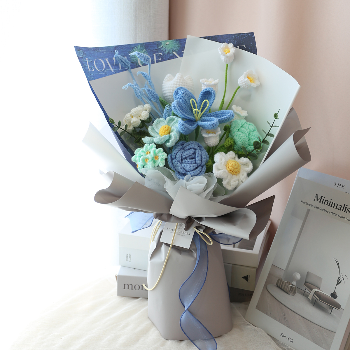G01｜藍色系編織花束
