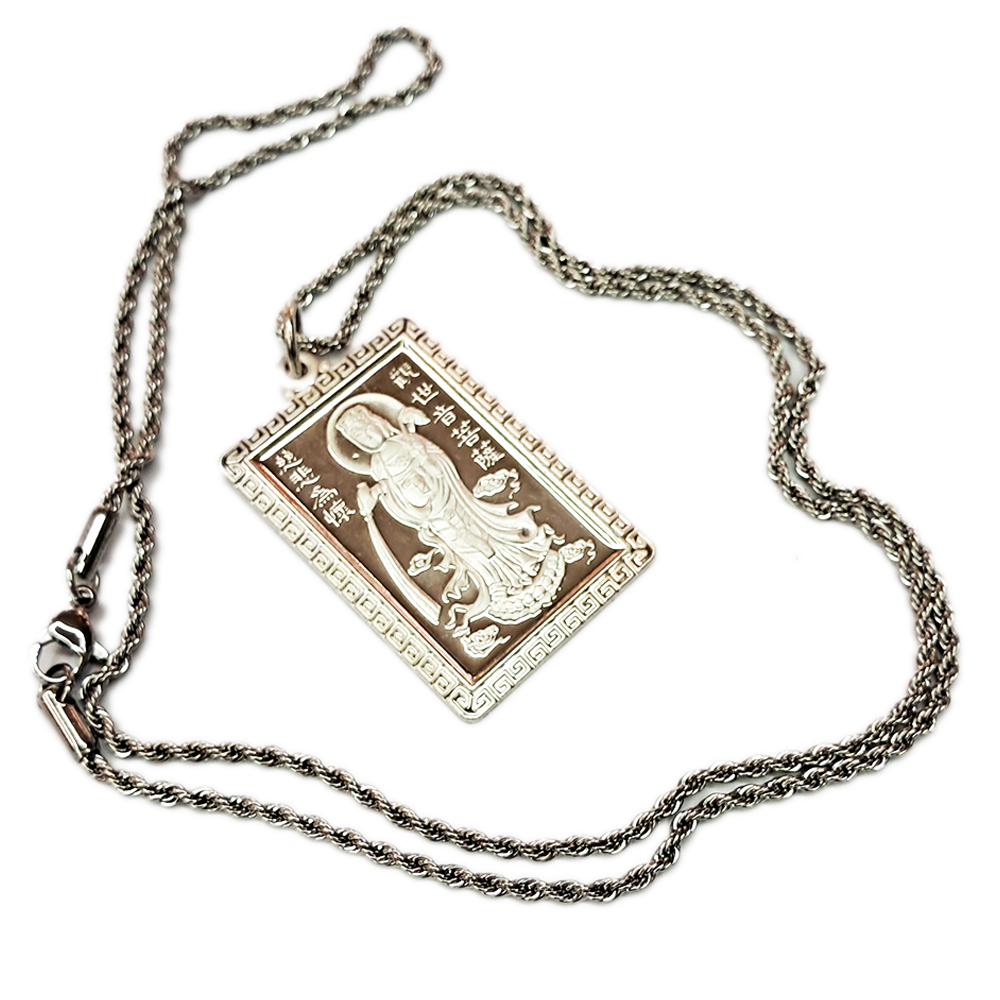 白衣觀音{925銀}墜 &鈦鋼項鍊 【十方】146777