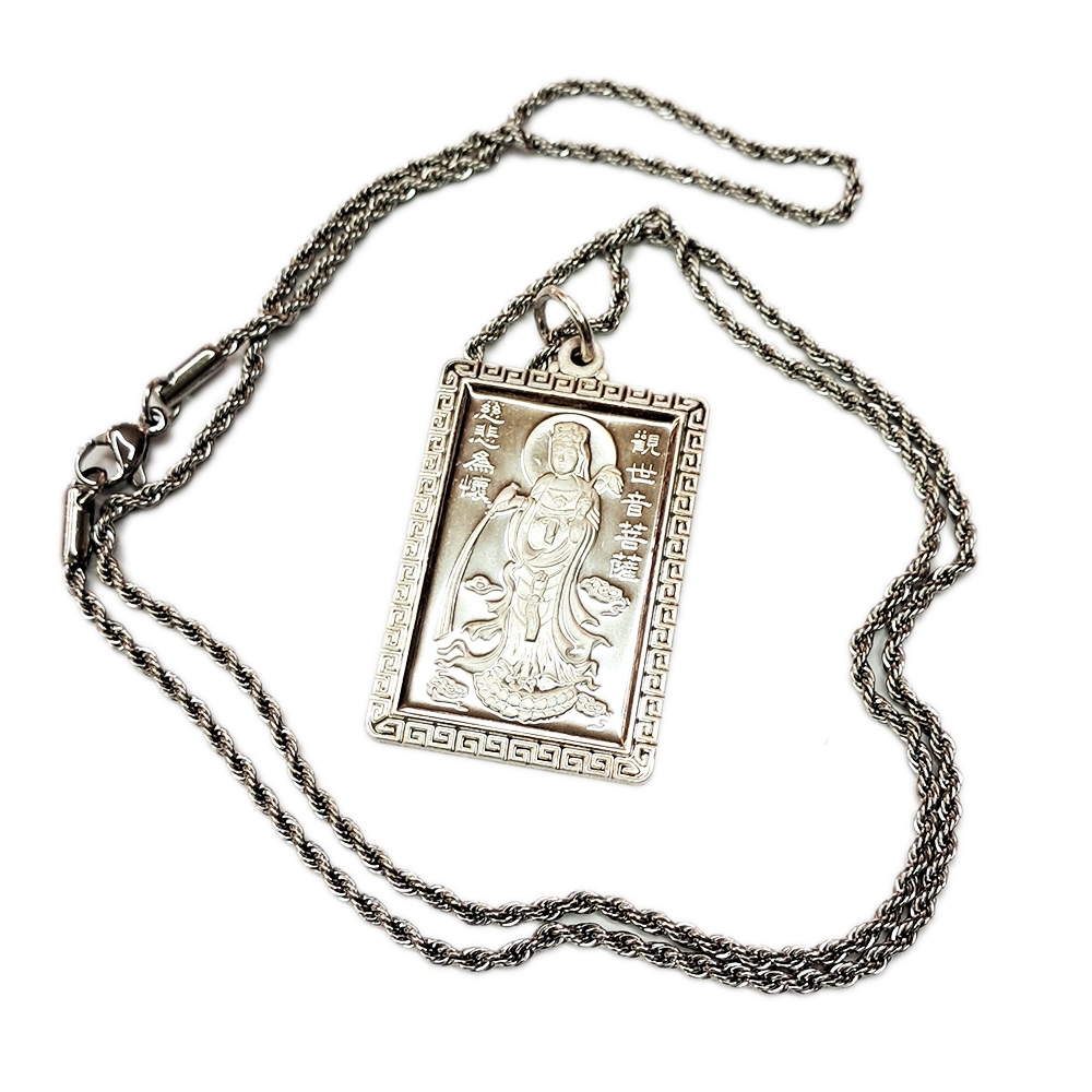 白衣觀音{925銀}墜 &鈦鋼項鍊 【十方】146777