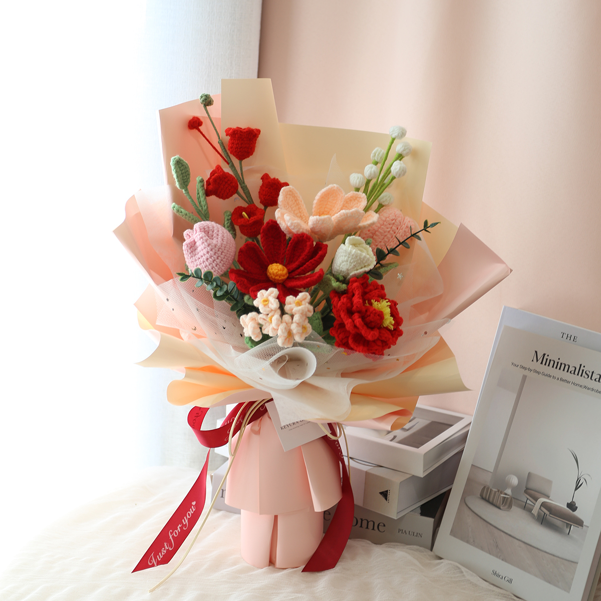 G13｜紅粉色系編織花束
