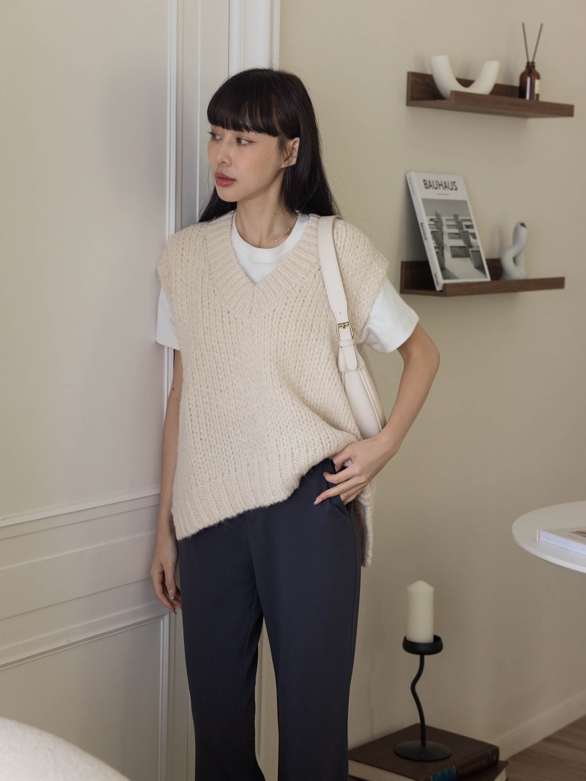 慵懶感毛毛鉤織背心