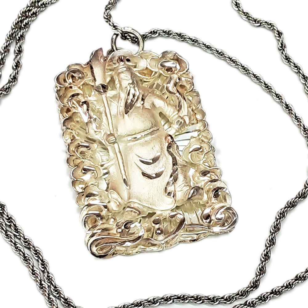 關聖帝君{925銀}墜飾 &鈦鋼項鍊【十方】140323