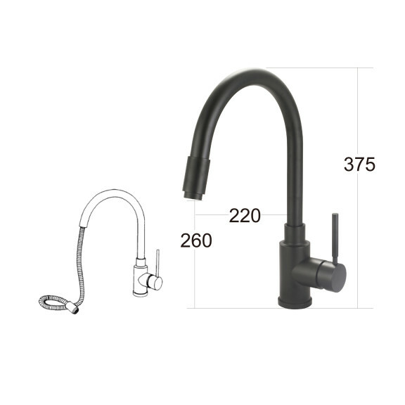 日日商 龍頭系列 ED-K11311BK 伸縮檯面龍頭