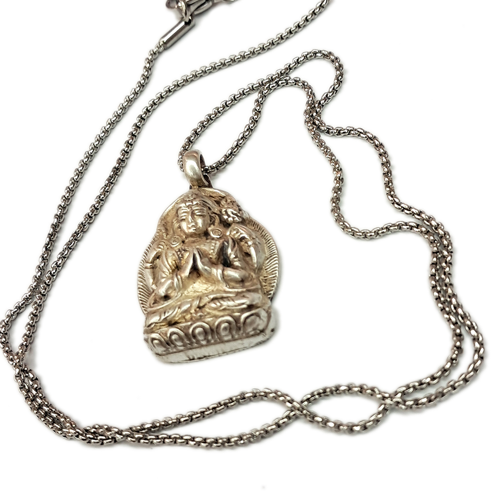 四臂觀音{925銀}&鈦鋼項鍊【十方】142288