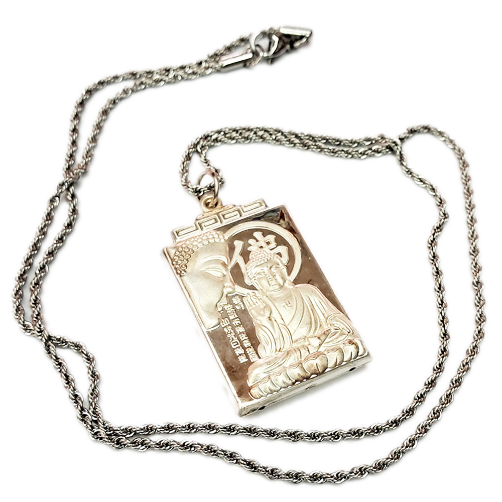 阿彌陀佛{925銀}墜&鈦鋼項鍊【十方】146684