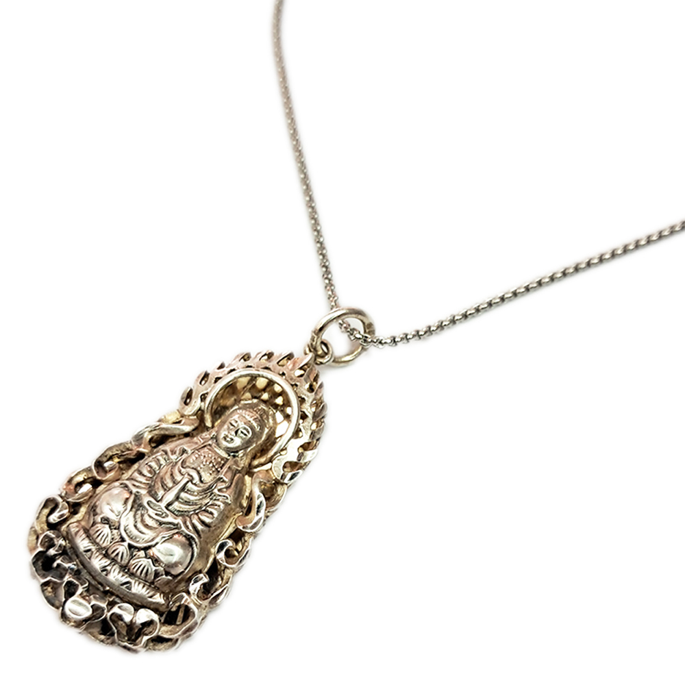 寶瓶觀音{925銀}墜 &鈦鋼項鍊【十方】150560