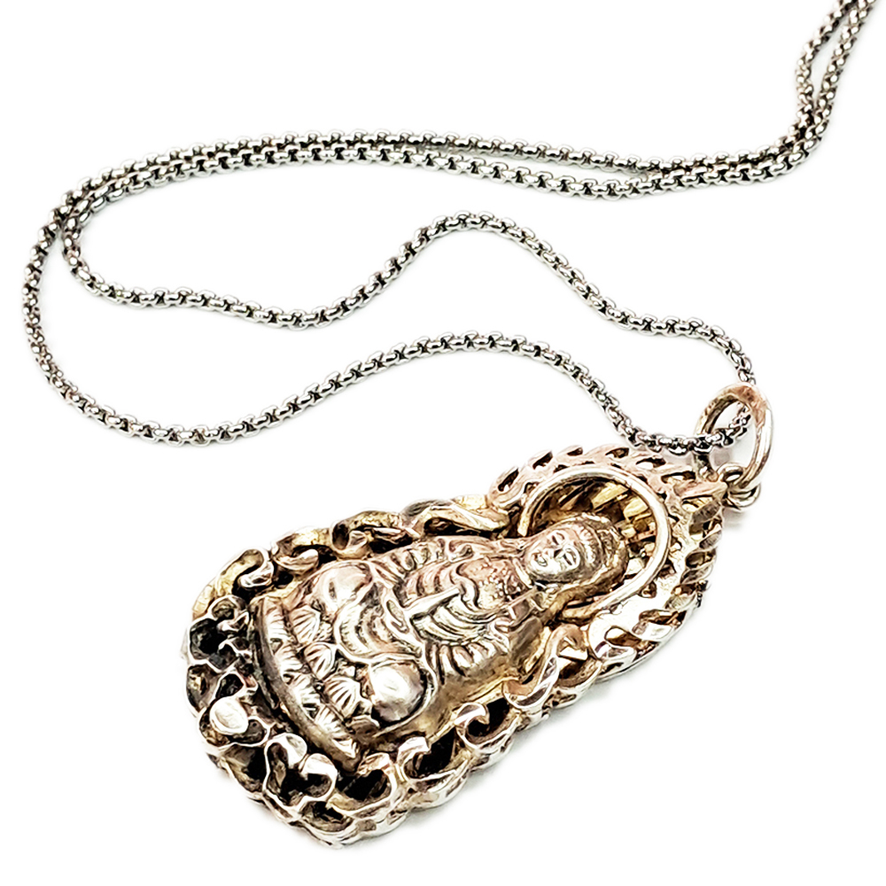 寶瓶觀音{925銀}墜 &鈦鋼項鍊【十方】150560