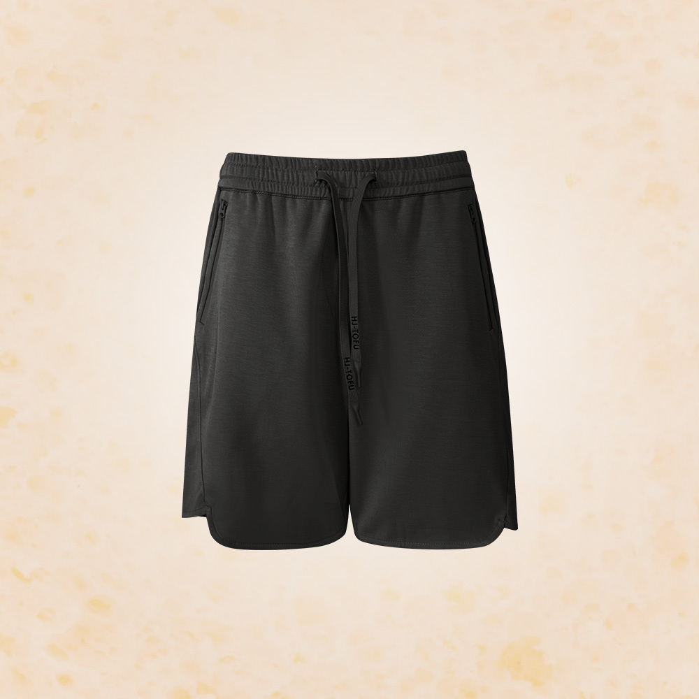 男款｜防水拉鍊豆腐褲-黑色