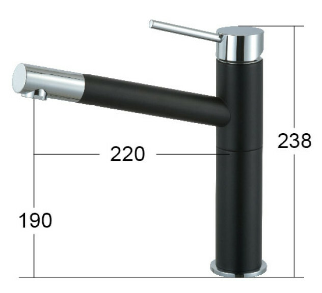 日日商 龍頭系列 ED-K11618-07BC 檯面龍頭 黑色+鉻色