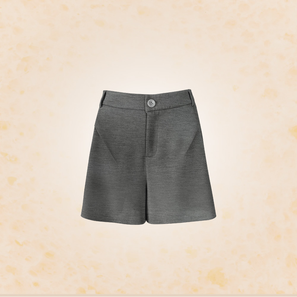 女款｜半圓打褶豆腐褲-麻花灰