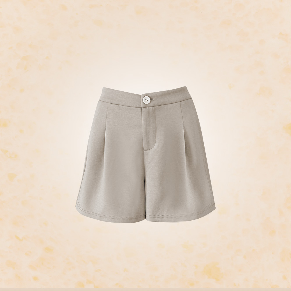 女款｜經典打褶豆腐褲-卡其