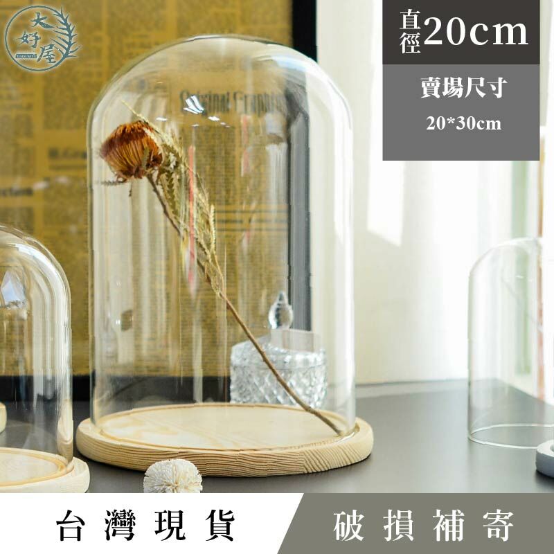 玻璃罩子【柱型_20cm】圖片為參考，不含底座