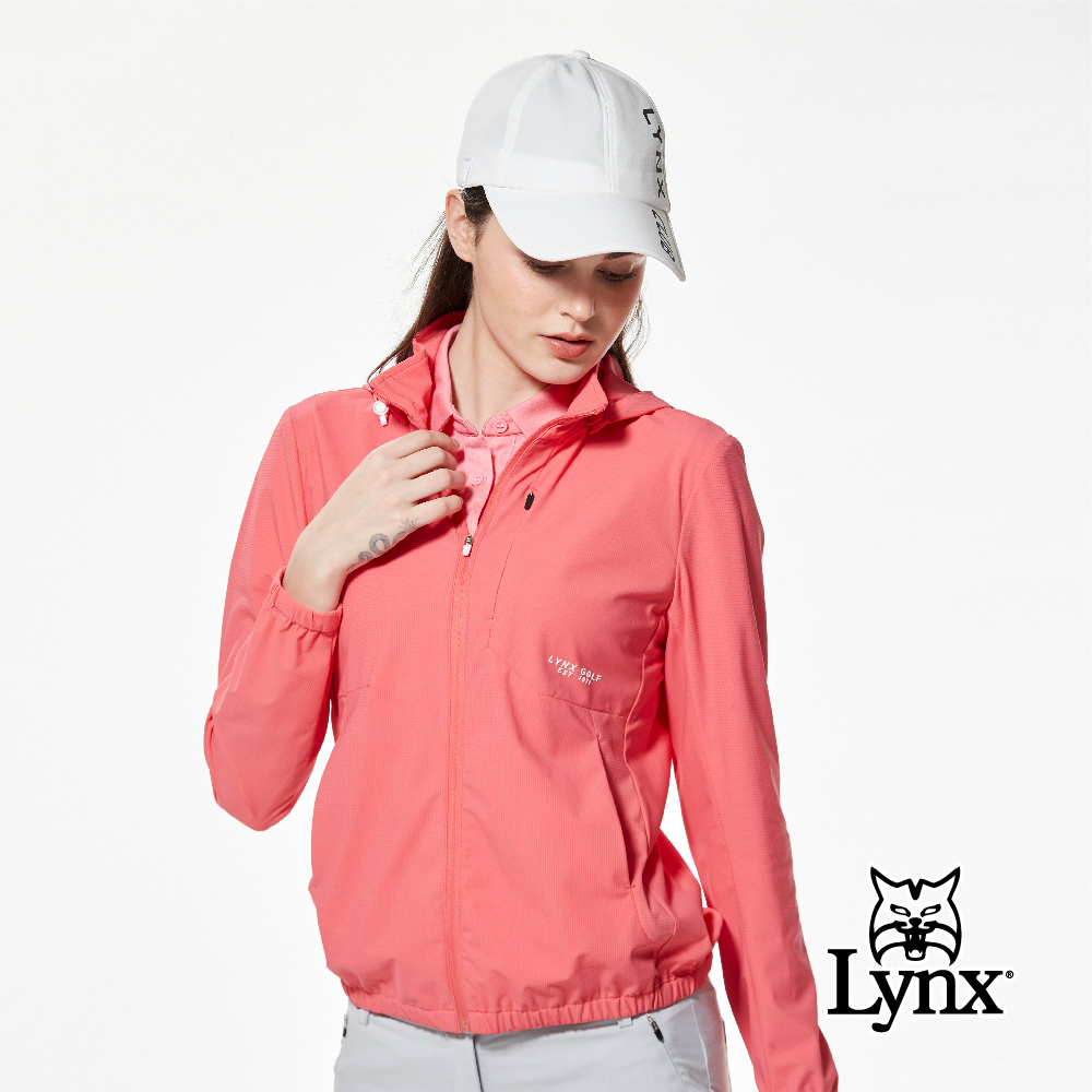 【Lynx Golf】抗UV後背透氣隱形拉鍊胸袋可拆式連帽外套