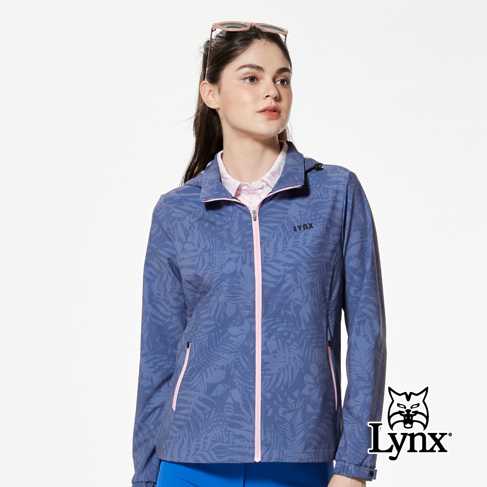 【Lynx Golf】防潑水抗UV造型口袋可拆式連帽長袖外套