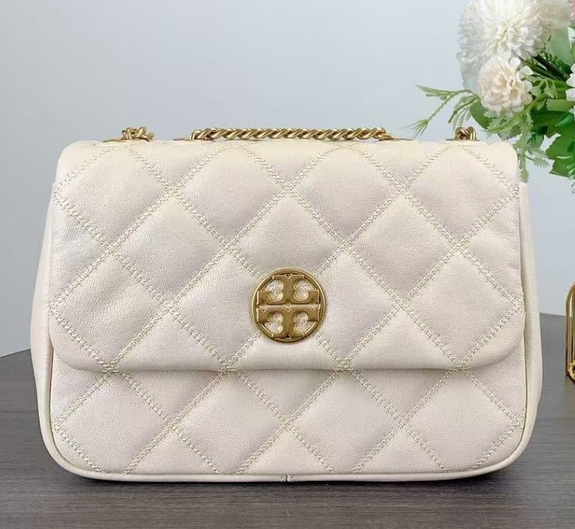 [S] TORY BURCH WILLA SMALL SHOULDER BAG,BRIE, 148243-724 (STB615)