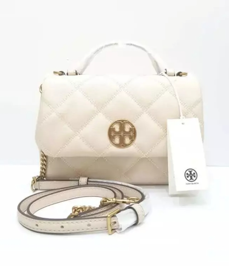 [S] TORY BURCH WILLA MINI TOP HANDLE BAG,BRIE, 153399-724 (STB593)