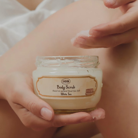 SABON 白茶/綠玫瑰 身體磨砂膏 600ml