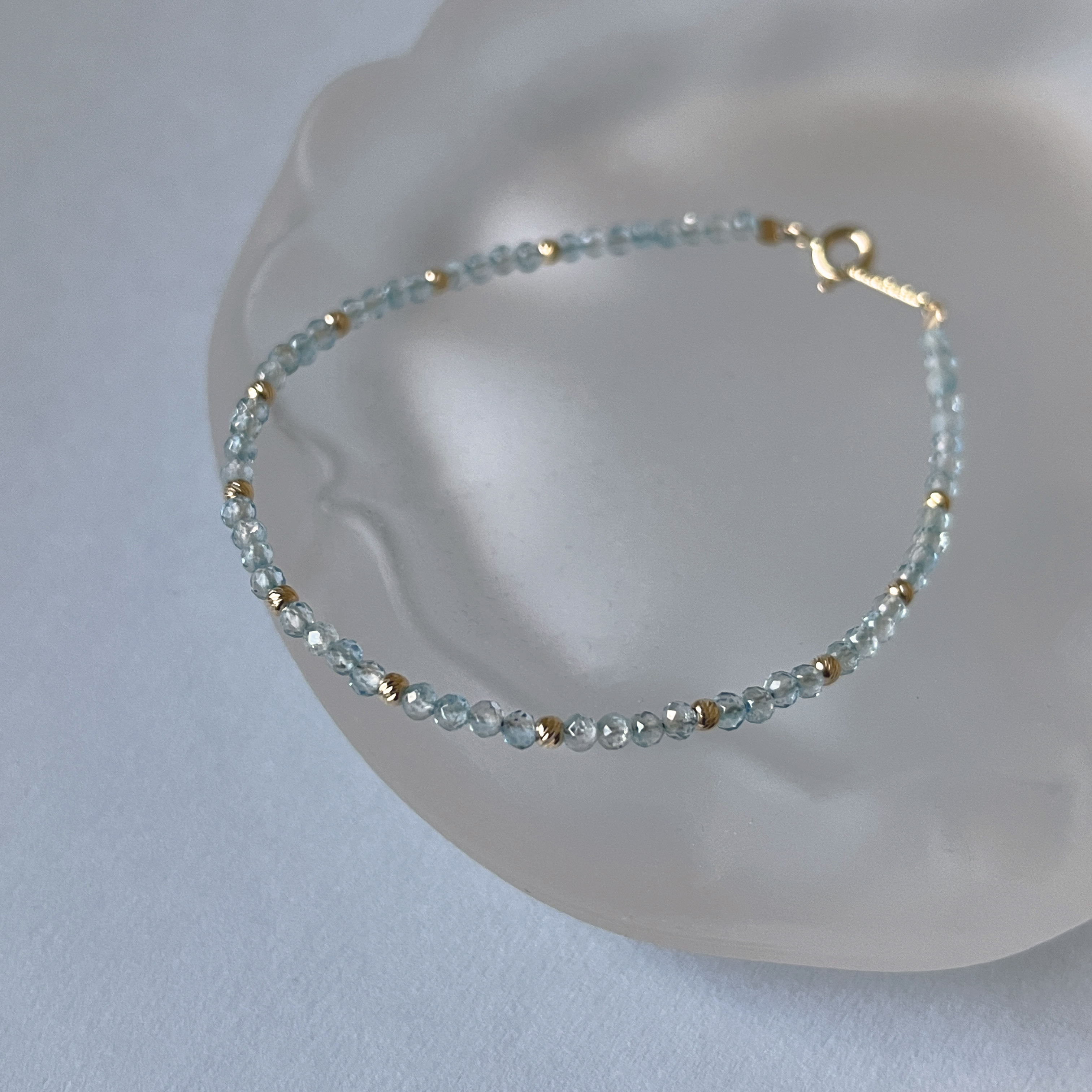 14K cutting ball托帕石手工手環