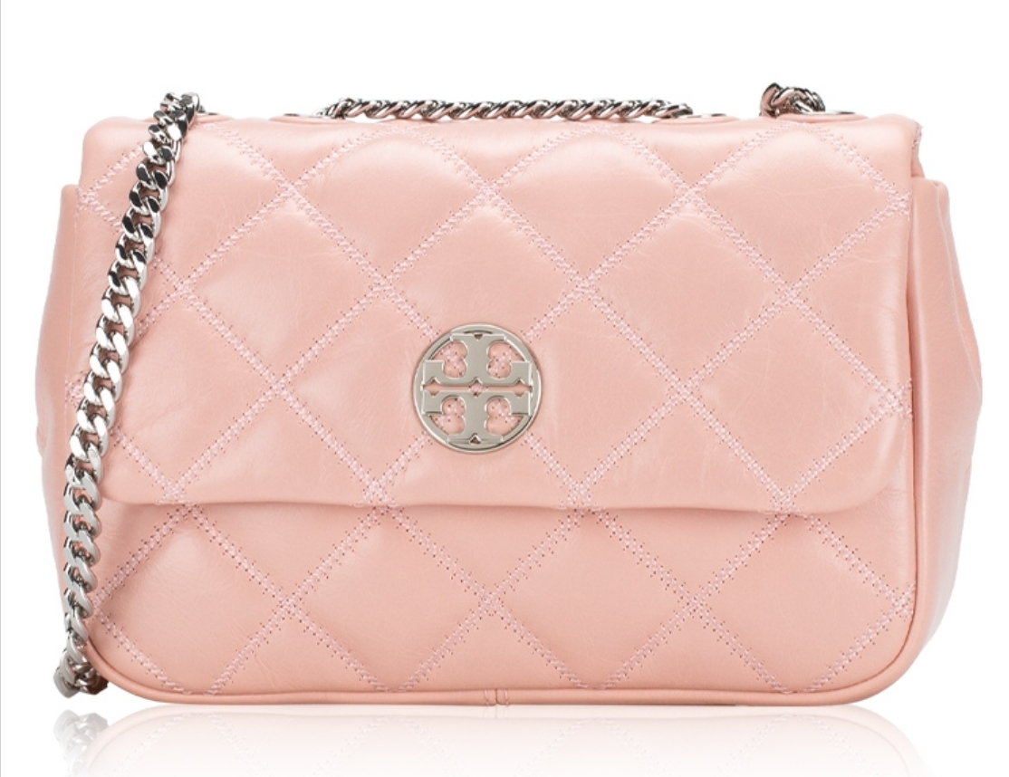 [S] TORY BURCH WILLA GLAZED SMALL SHOULDER BAG,ROSE SACHET, 156131-668 (STB608)