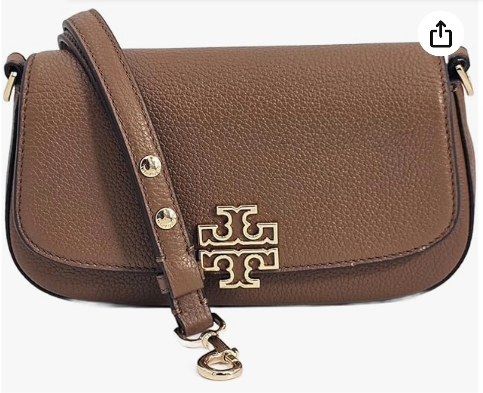 [S] TORY BURCH BRITTEN CONVERTIBLE CROSSBODY,MOOSE, 138772-909 (STB649)
