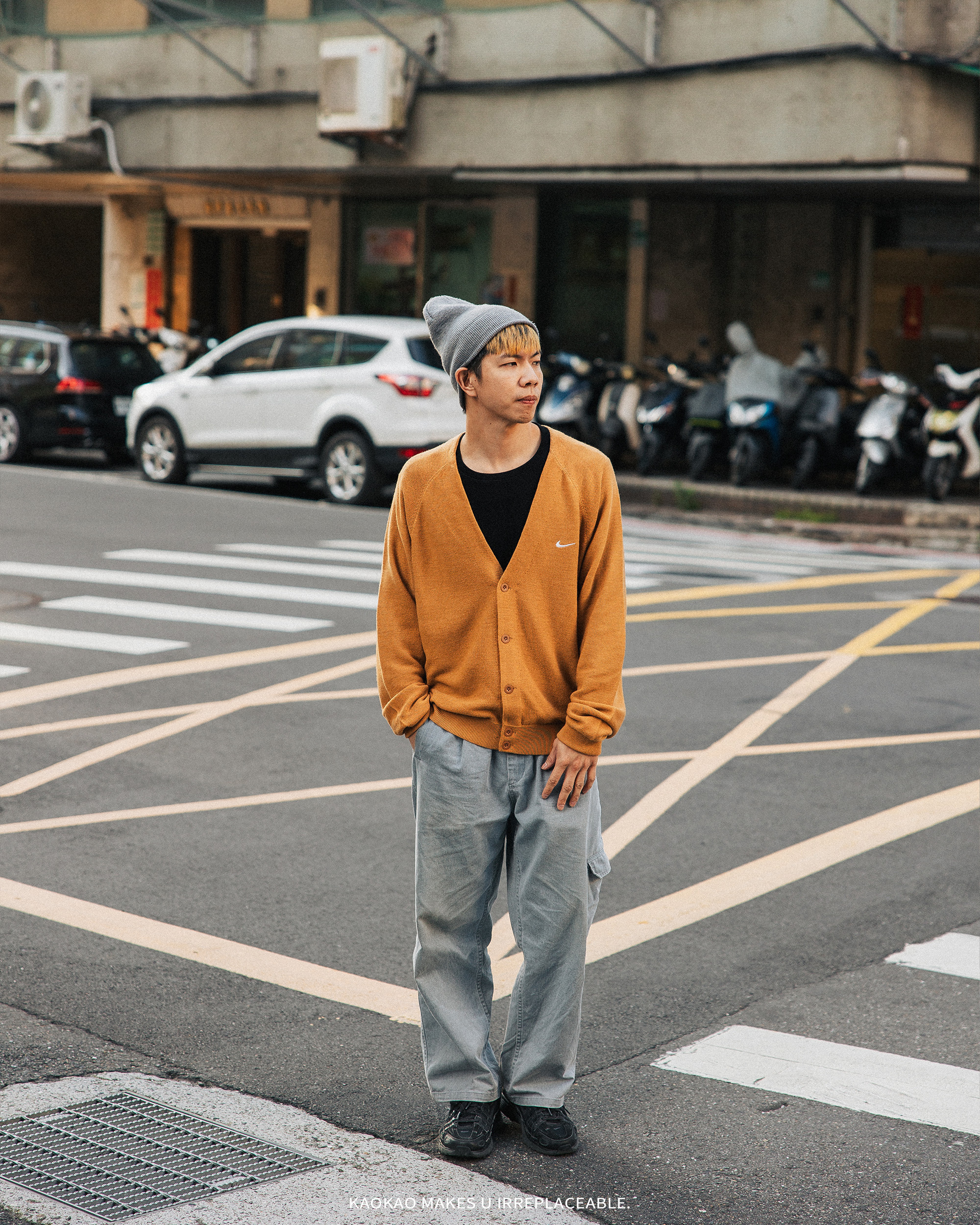 NIKE 姜黃日式復古 開襟針織衫【DQ6307-722】