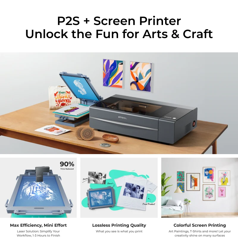 DTSL_Makeblock xTool P2S For Schools_With xTool Screen Printer