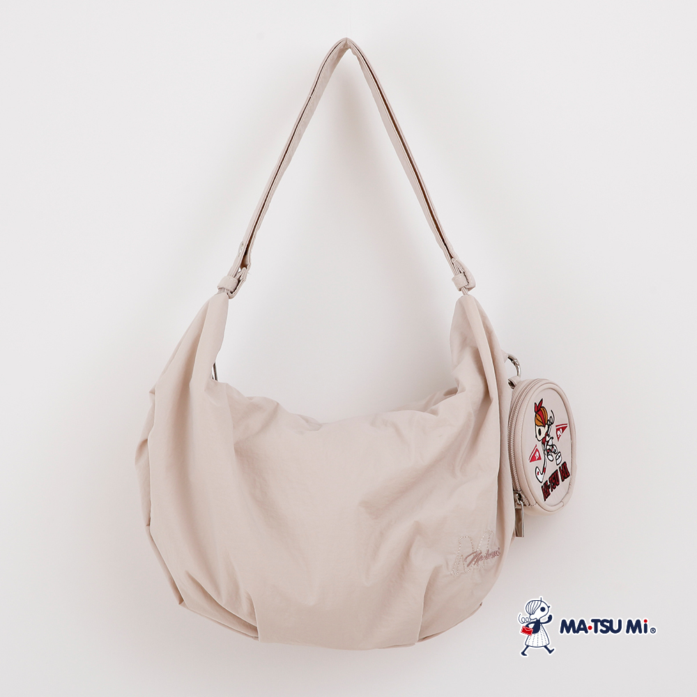 MA‧TSU Mi 尼龍輕巧肩背包(米白.卡)