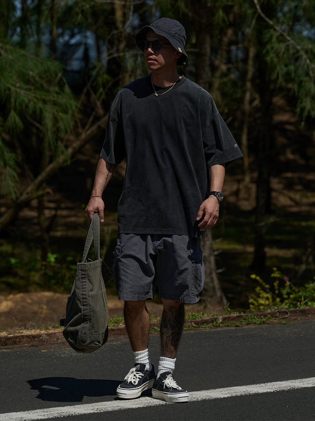 #預購 Broshood 25ss 水洗潑墨 做舊多口袋短褲 兩色