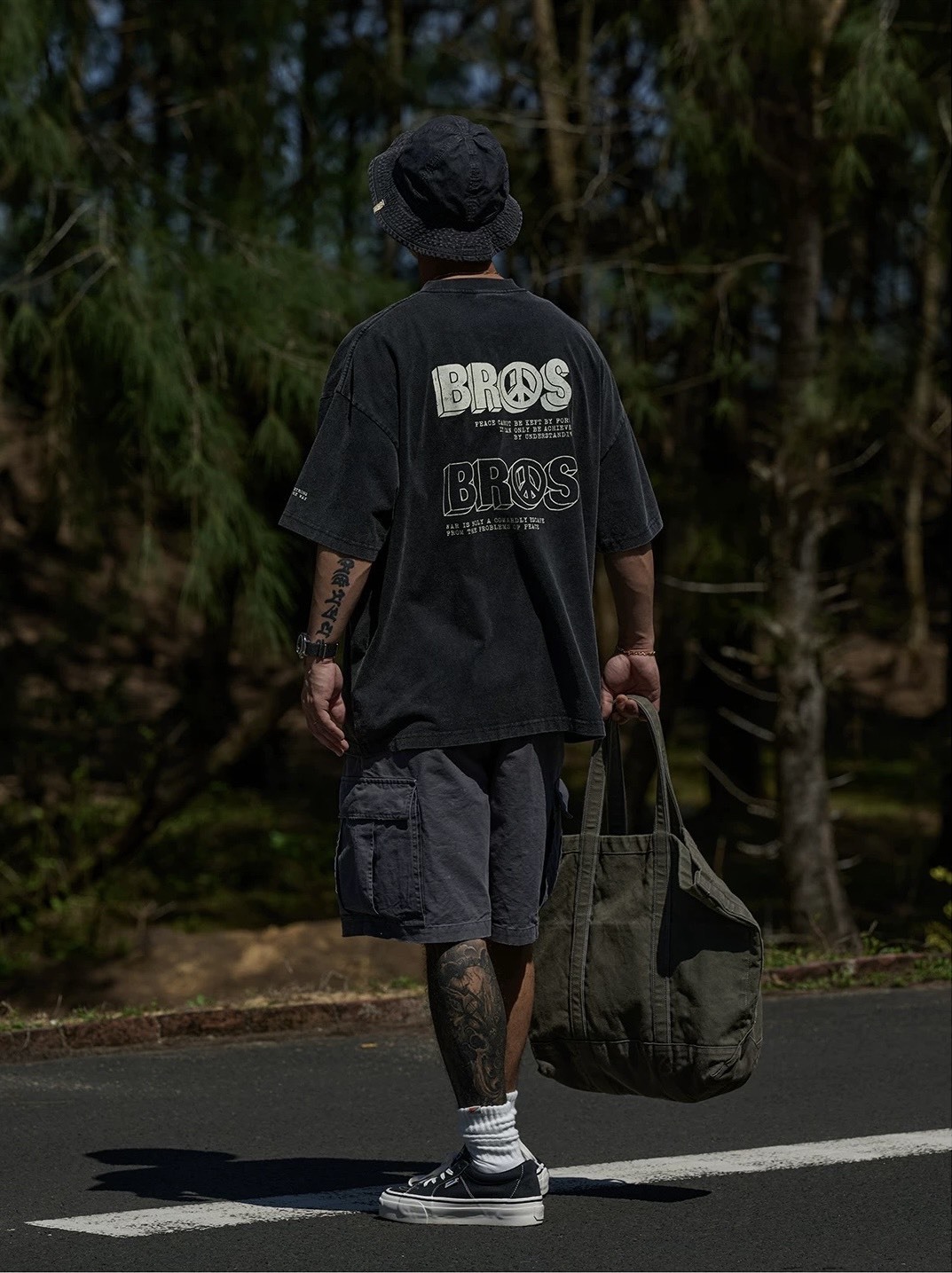 #預購 Broshood 25ss 水洗潑墨 做舊多口袋短褲 兩色