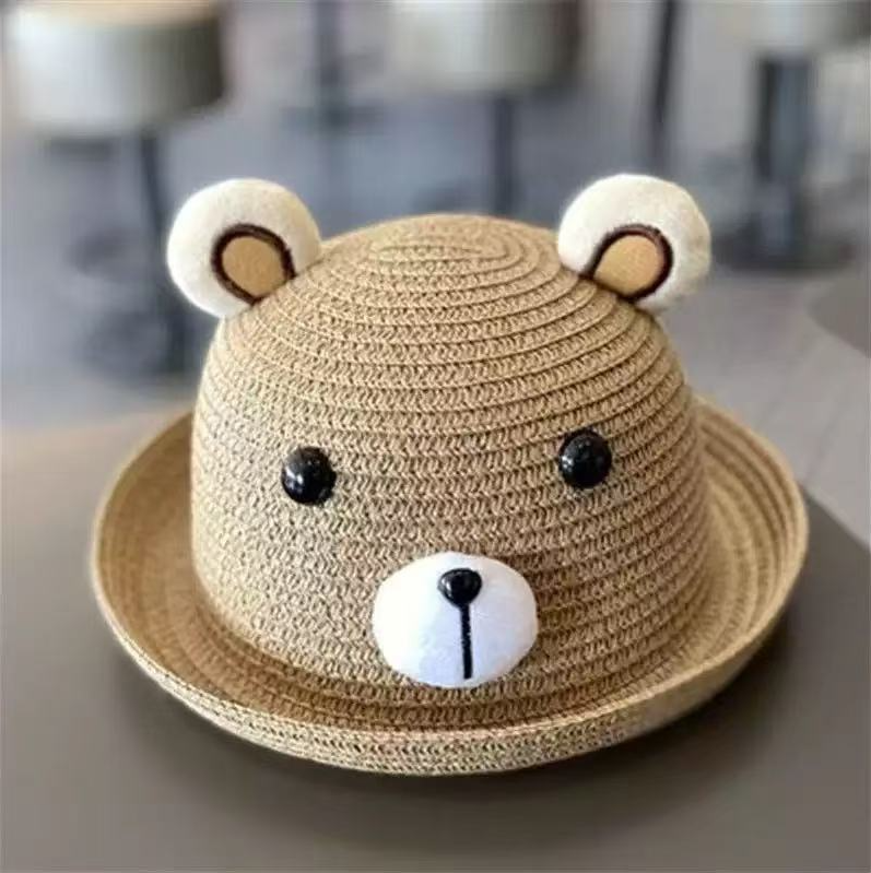 LCB03HW179BN 淺啡色可愛熊造型草帽